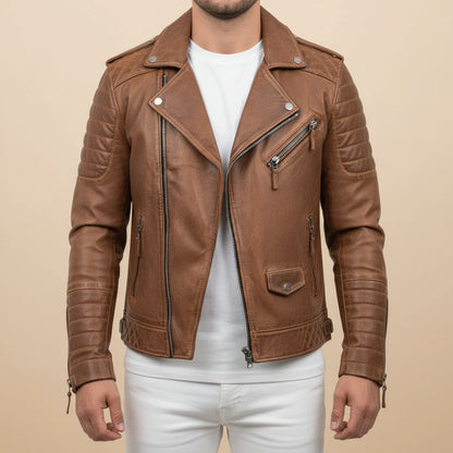 Men's Slim Fit Biker Leather Jacket