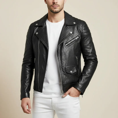 Men's Slim Fit Biker Leather Jacket
