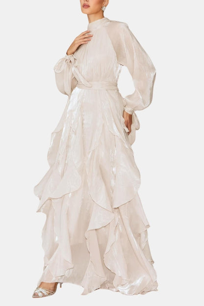 Women's Ruffle Long Sleeve Maxi Dress - Vonnera