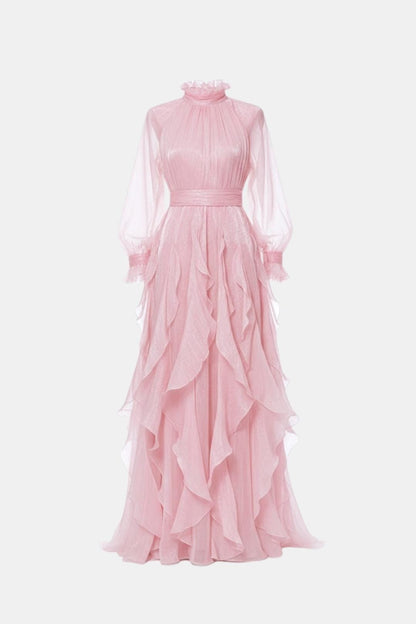 Image of Sloane | Women's Ruffle Long Sleeve Maxi Dress
