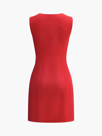 Women's Sleeveless V-Neck Mini Dress