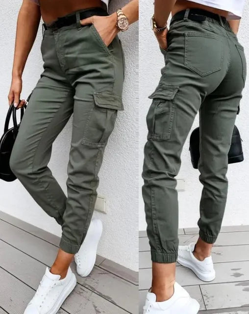 Women's High Waist Cargo Pants - Vonnera