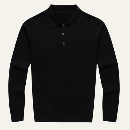 Men's Cotton Polo Sweater Soft Knit Beige - Vonnera