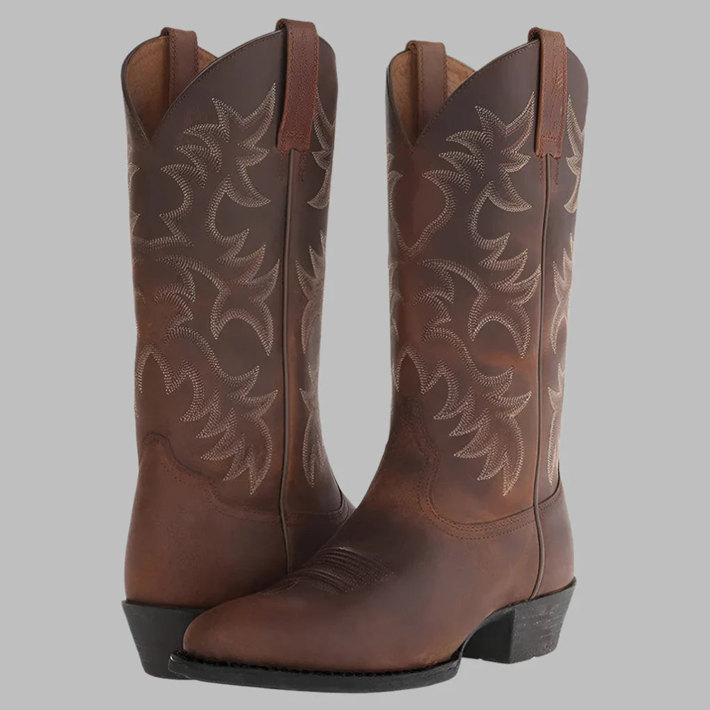 Men's Cowboy Boots Leather Brown - Vonnera
