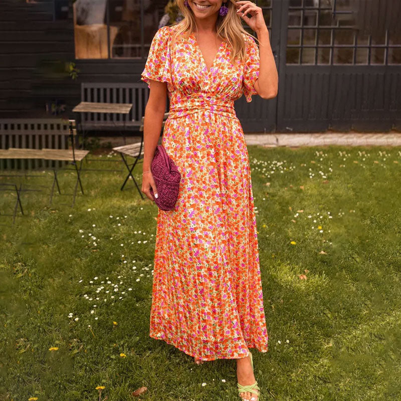 Women's V-Neck Elegant Dress - Vonnera