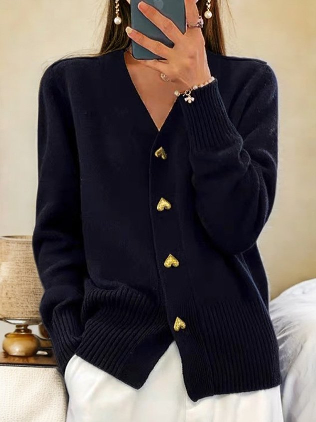 Women's Wool Cardigan Warm Button Front - Vonnera