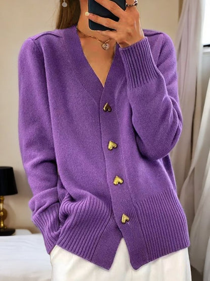 Women's Wool Cardigan Warm Button Front