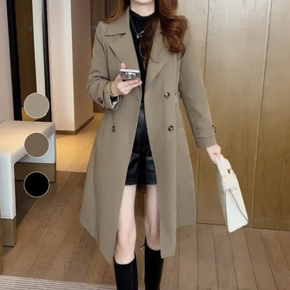 Women's Trench Coat Notched Neckline