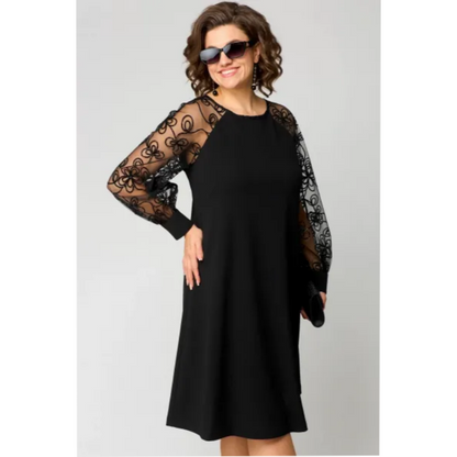 Women's Lace Sleeve Midi Dress