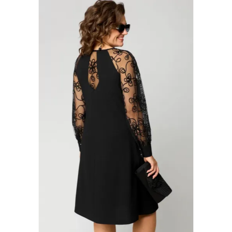 Women's Lace Sleeve Midi Dress