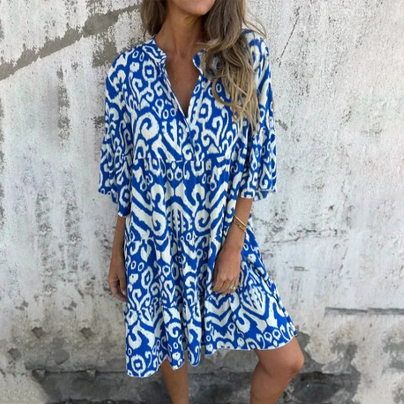 Women's Elegant Printed Dress - Vonnera