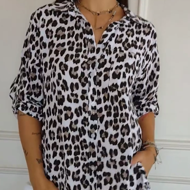 Women's Leopard Print Blouse - Vonnera