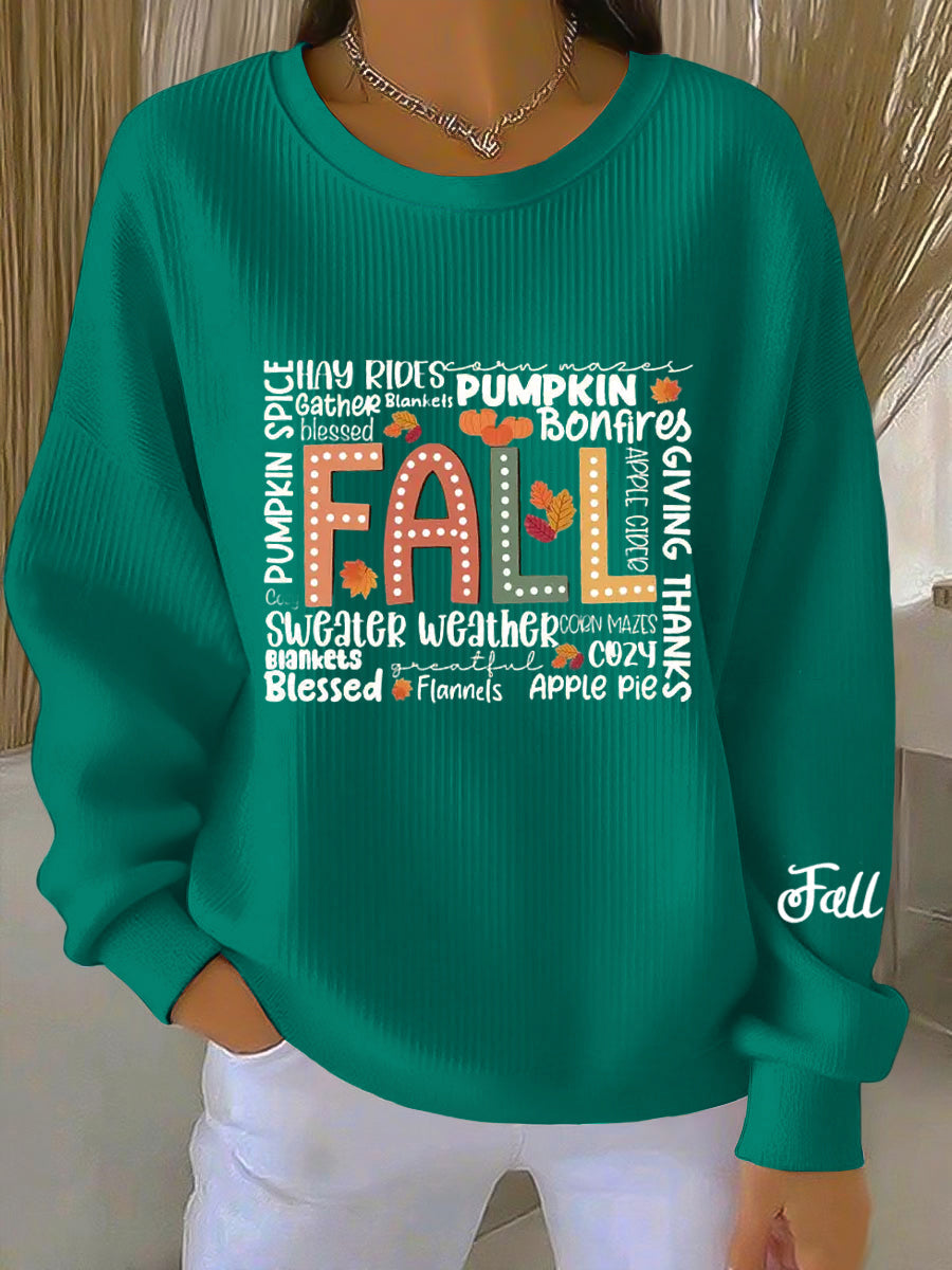 Women's Graphic Crew Neck Sweatshirt Long Sleeves - Vonnera