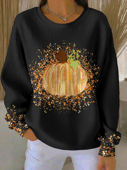 Women's Graphic Pumpkin Print Sweatshirt - Vonnera