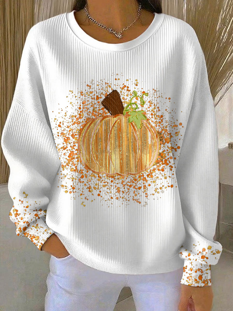 Women's Graphic Pumpkin Print Sweatshirt