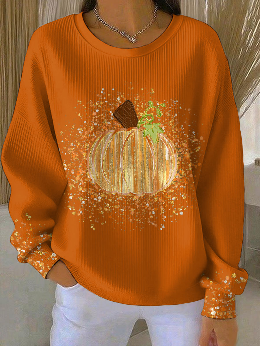 Women's Graphic Pumpkin Print Sweatshirt