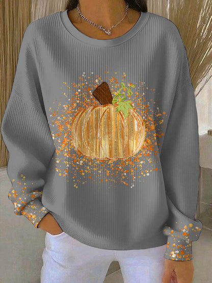 Women's Graphic Pumpkin Print Sweatshirt