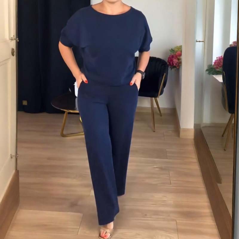 Women's Longline Cardigan Set Wide Leg Trousers