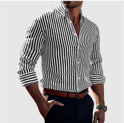 Image of Stephen | Men's Striped Button-Down Shirt