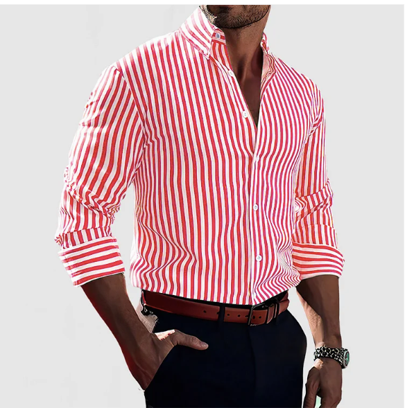 Image of Stephen | Men's Striped Button-Down Shirt