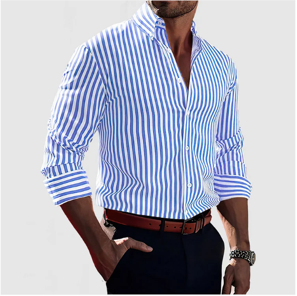 Image of Stephen | Men's Striped Button-Down Shirt