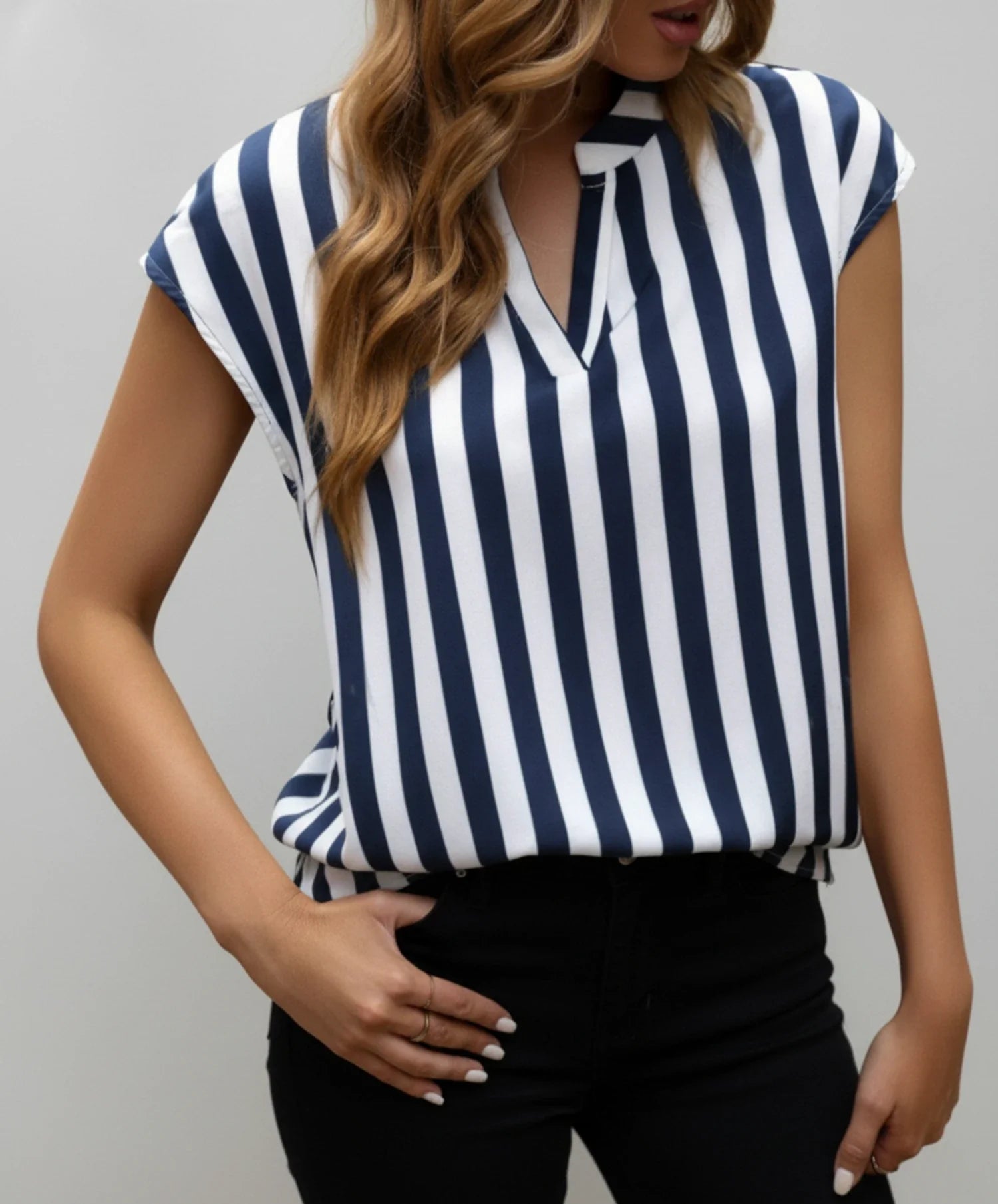 Women's Striped Tank Blouse - Vonnera