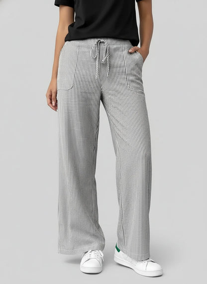 Women's Striped Wide Leg Pants