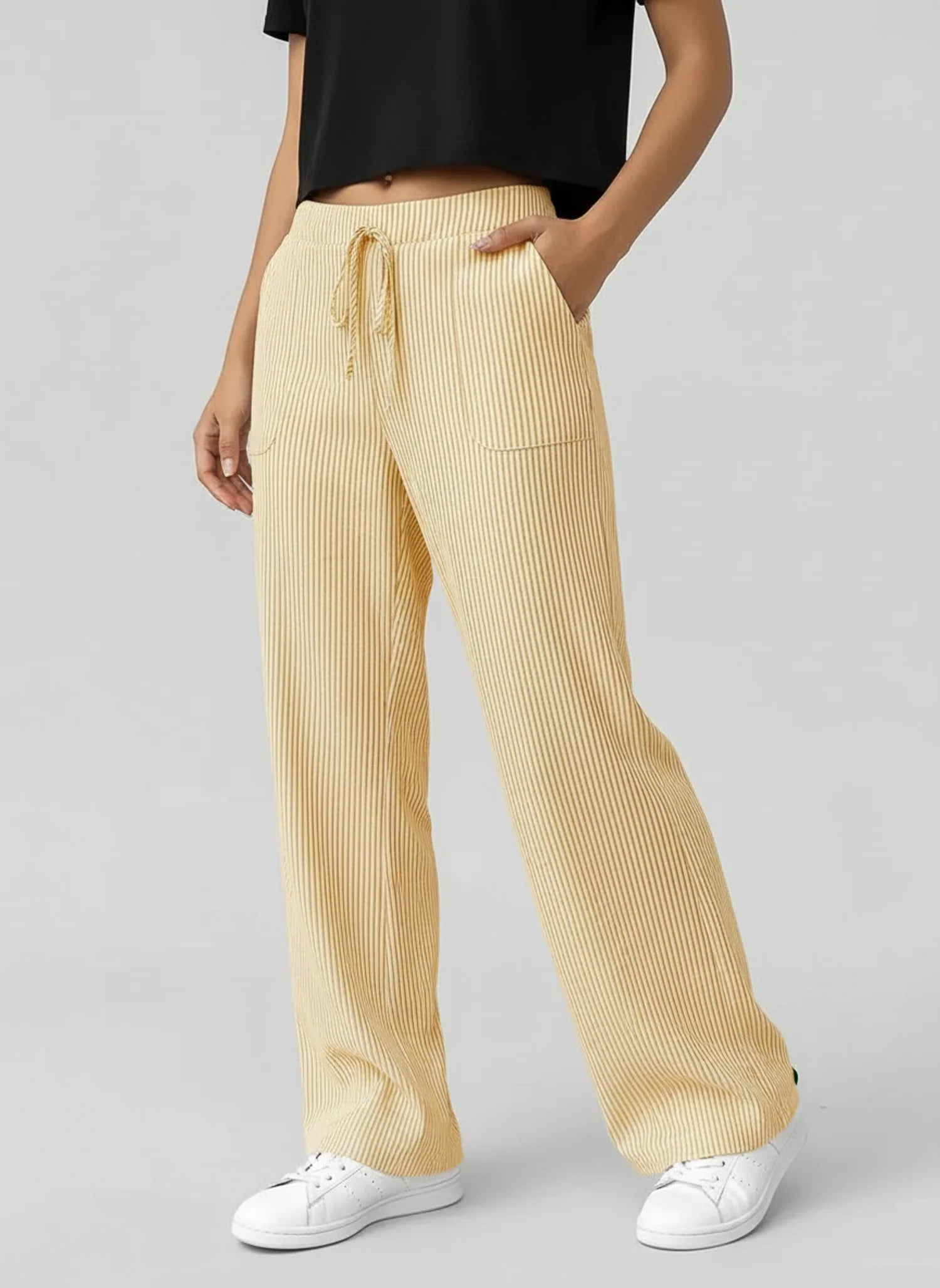 Women's Striped Wide Leg Pants - Vonnera
