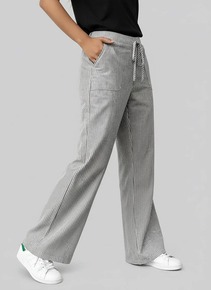 Women's Striped Wide Leg Pants