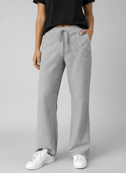 Women's Striped Wide Leg Pants