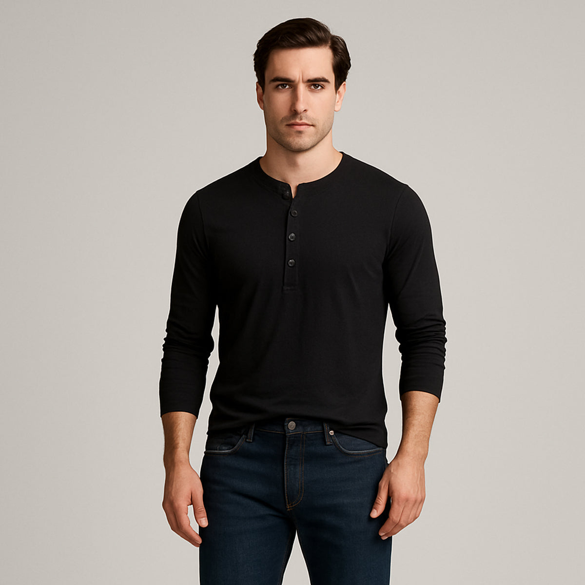 Men's Cotton Polo Shirt Long Sleeve