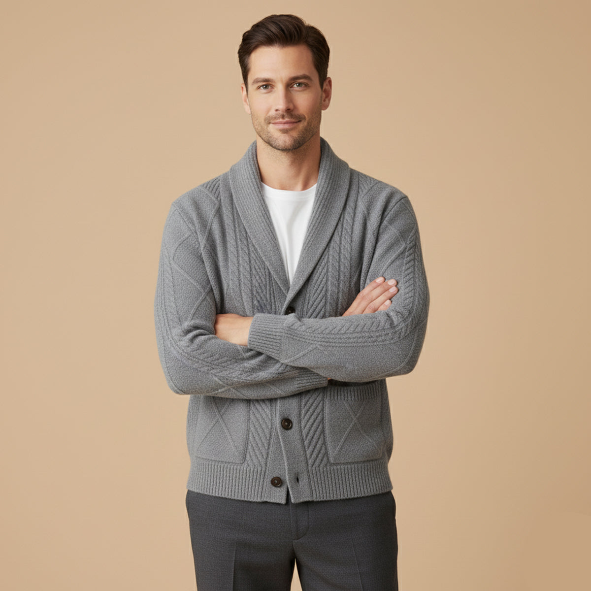 Men's Cashmere Cardigan Button Front