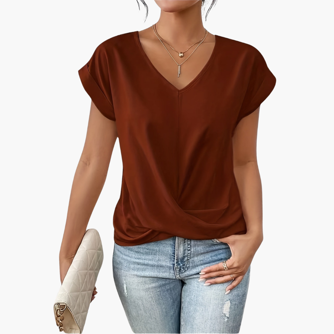 Image of Summer | Women's Twist Front V-Neck T-Shirt
