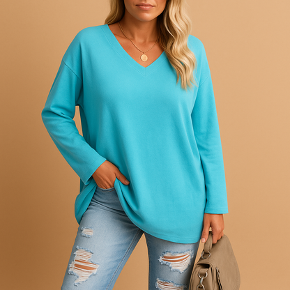 Women’s lightweight summer top with round neckline and short sleeves in various colors, ideal for warm days and casual summer looks.