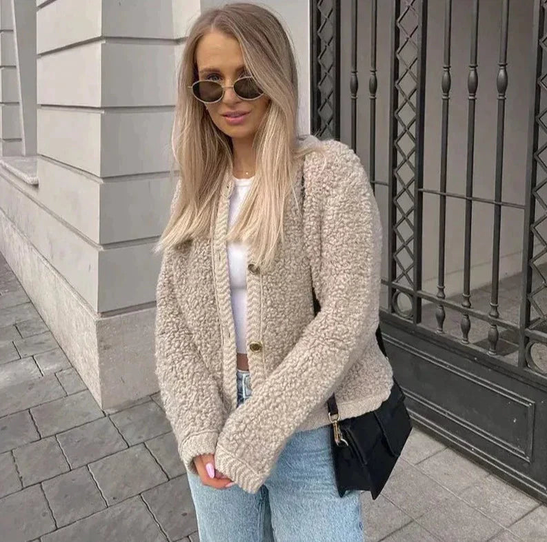 Women's Relaxed Fit Cardigan Button Front - Vonnera