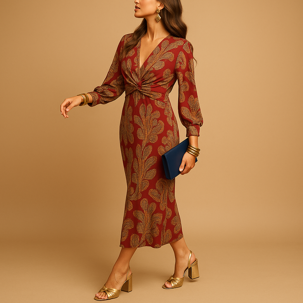 Women’s sustainable A-line dress with a flattering fit and minimalist design, perfect for casual, office, and formal occasions in any season.