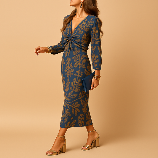 Sustainable luxury A-line dress for women made from breathable cotton blend, ideal for office, casual, and formal occasions year-round.