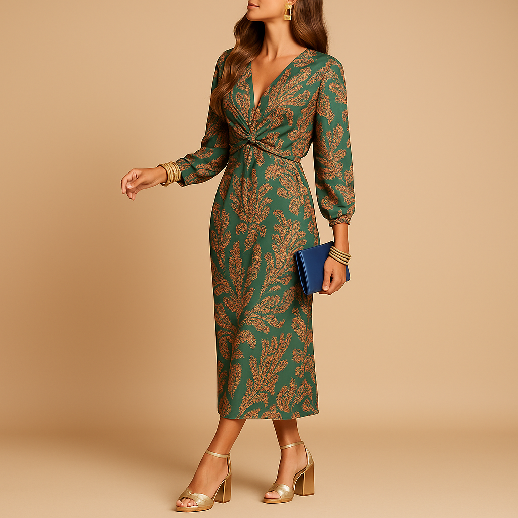 Sustainable luxury A-line dress for women made from breathable cotton blend, ideal for office, casual, and formal occasions year-round.