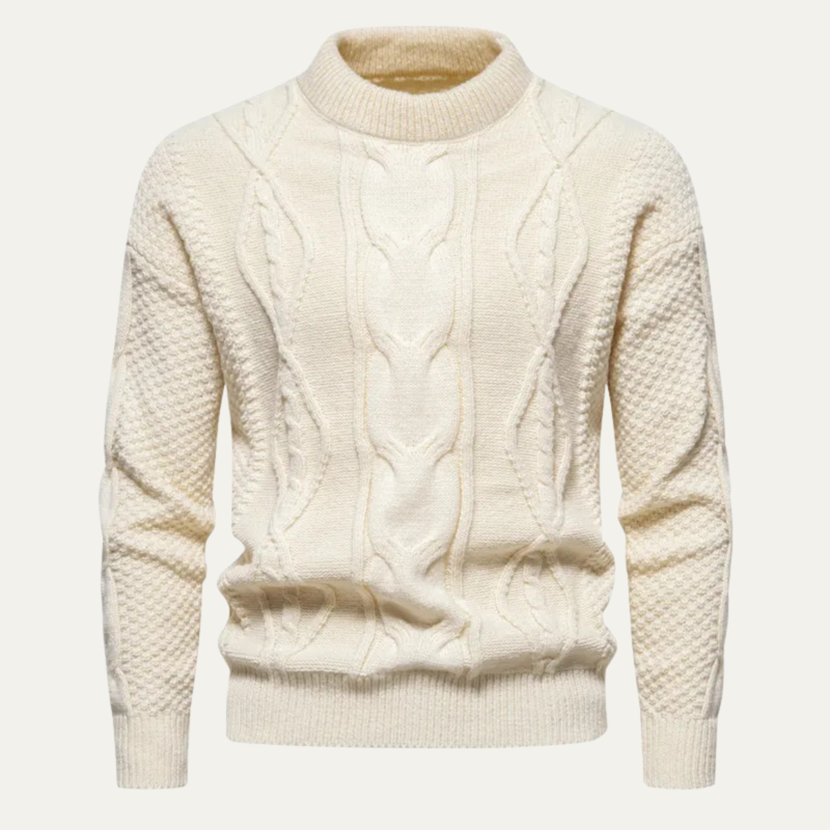 Men's Cable Knit Sweater Round Neck Winter Casual - Vonnera