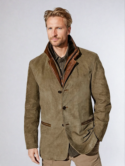 Men's Vintage Jacket Autumn Brown - Vonnera