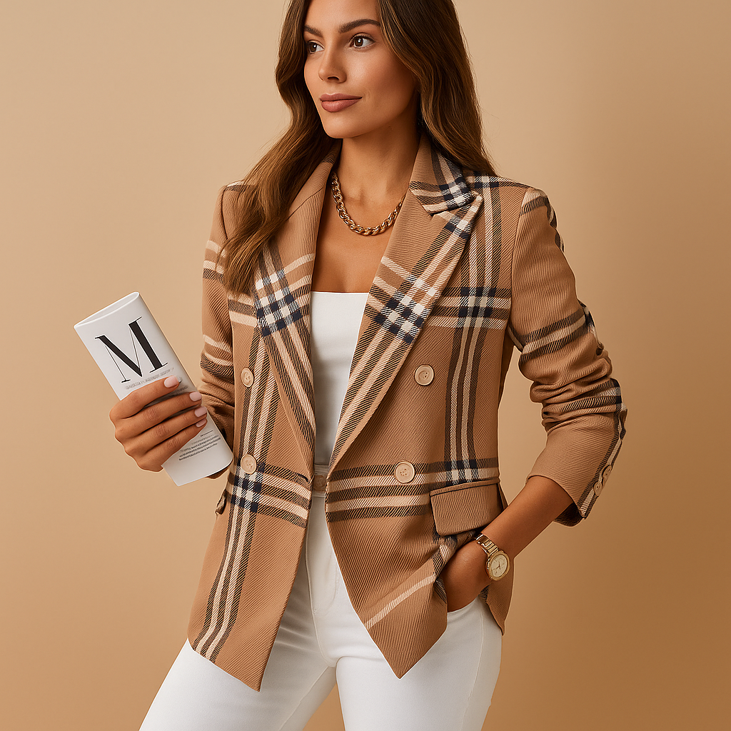 Tailored women’s blazer with elegant detailing and functional pockets, perfect for work, events, and stylish everyday looks.