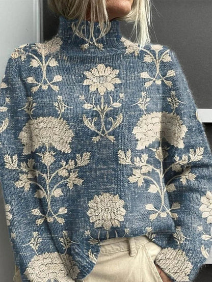 Image of Tammy | Women's Graphic Turtleneck Sweater