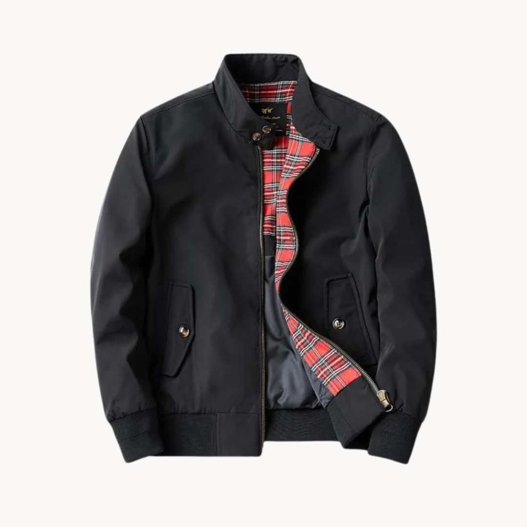Men's Harrington Jacket Tartan Lined Classic Style