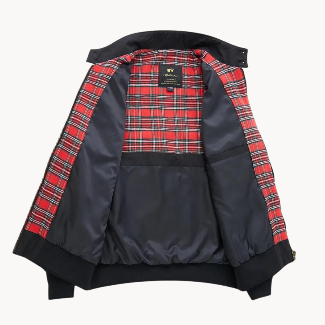 Men's Harrington Jacket Tartan Lined Classic Style