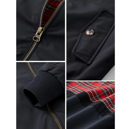 Men's Harrington Jacket Tartan Lined Classic Style