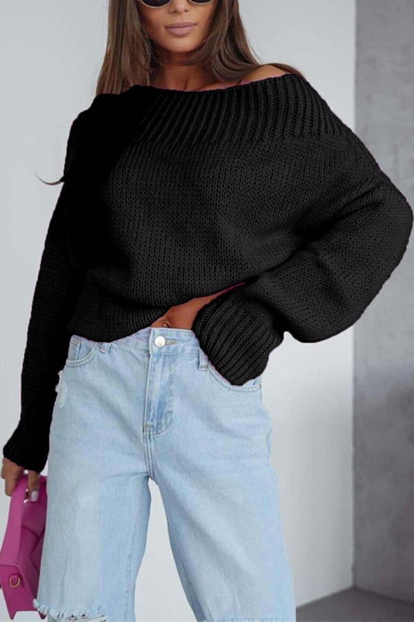 Women's Oversized Off The Shoulder Sweater - VibreMode