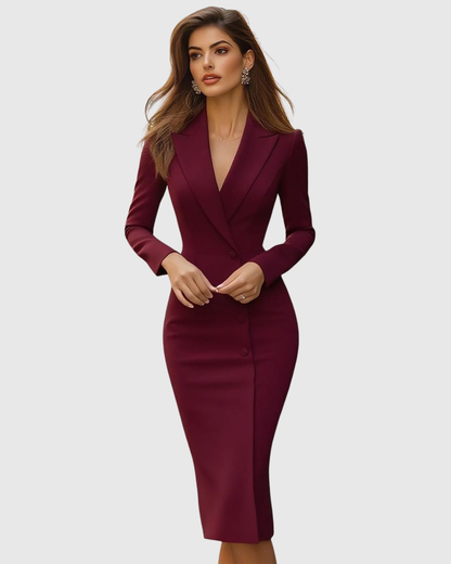 Women's V-Neck Bodycon Midi Dress