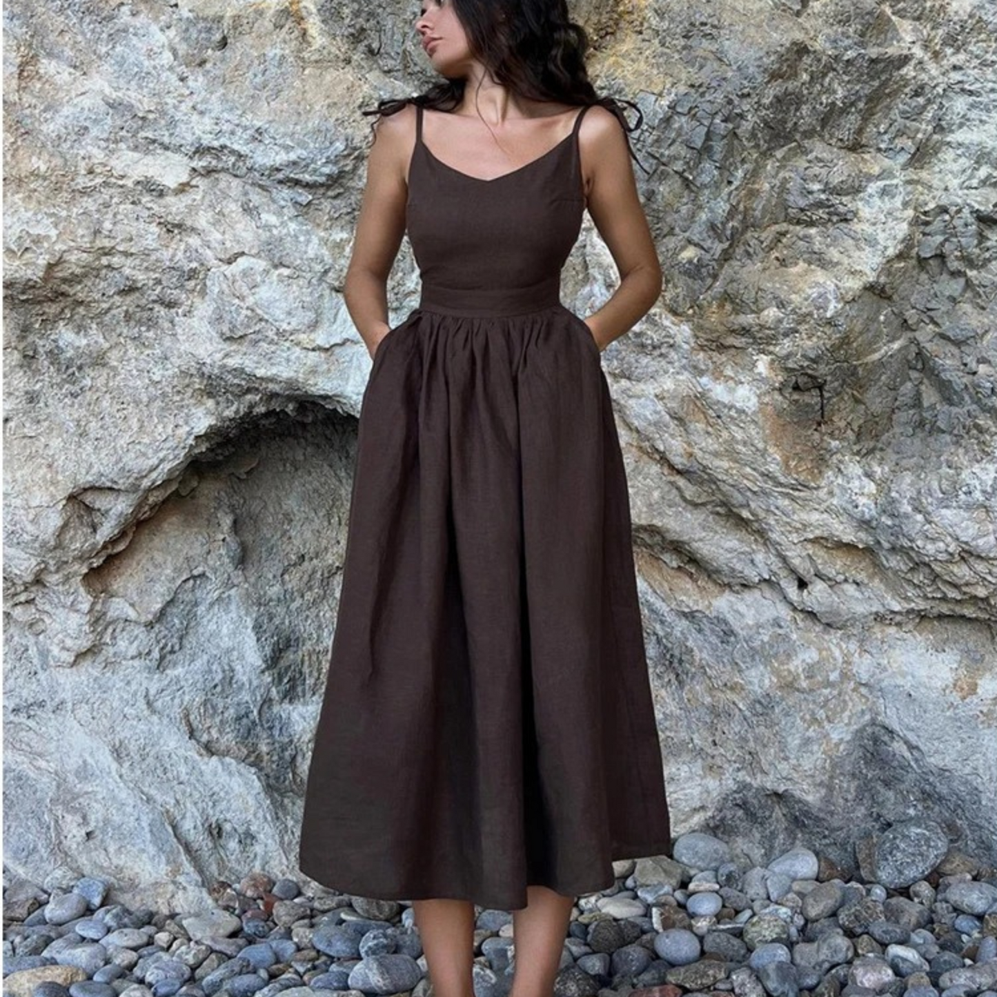 Women's Sleeveless A-Line Maxi Dress