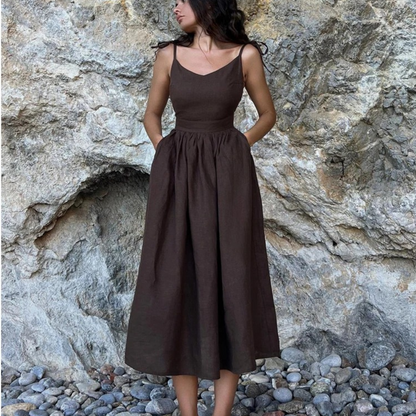 Women's Sleeveless A-Line Maxi Dress