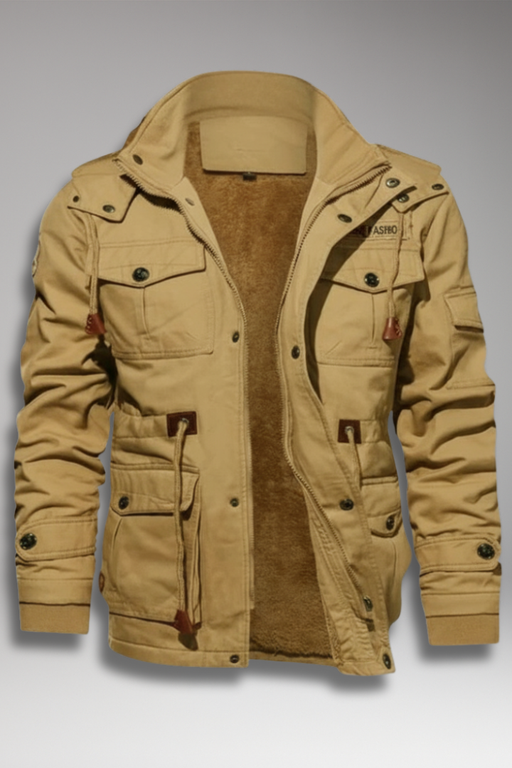 Men's Fleece Hooded Turtleneck Jacket - Vonnera